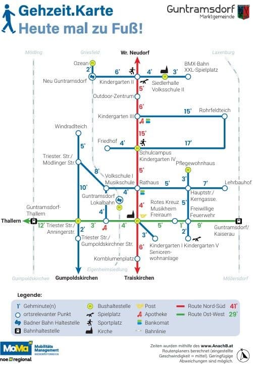 Gehzeitkarte Guntramsdorf