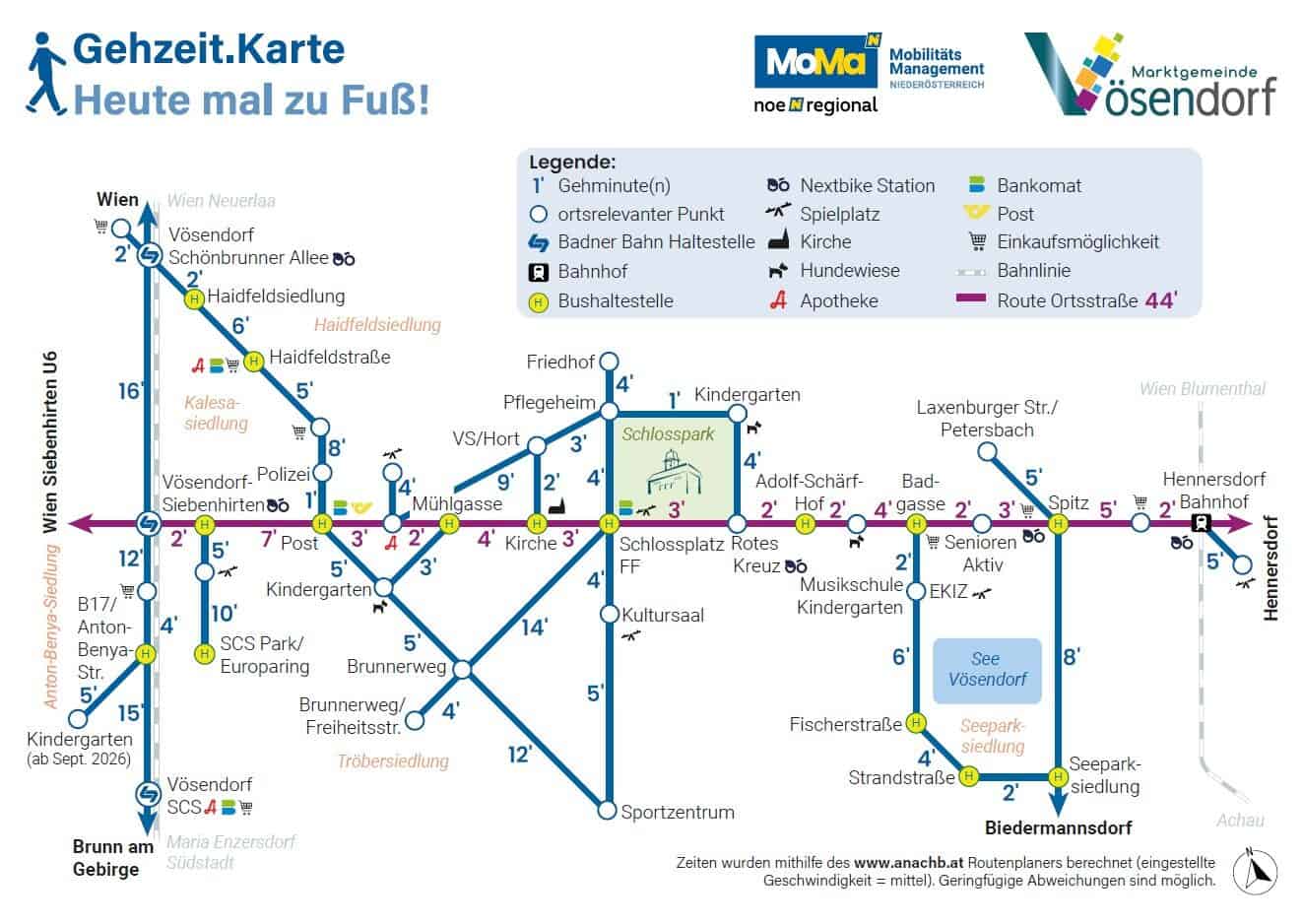 Gehzeit.Karte Vösendorf
