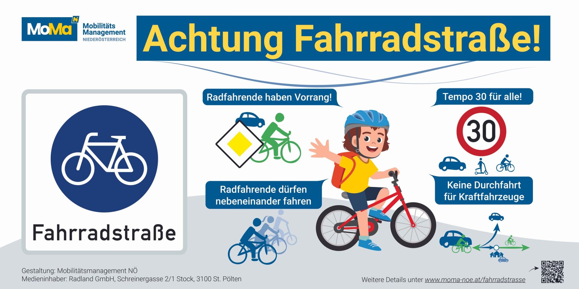 Zeigt den Inhalt vom Banner zur Fahrradstraße